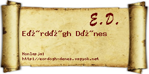 Eördögh Dénes névjegykártya