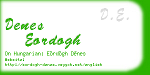 denes eordogh business card